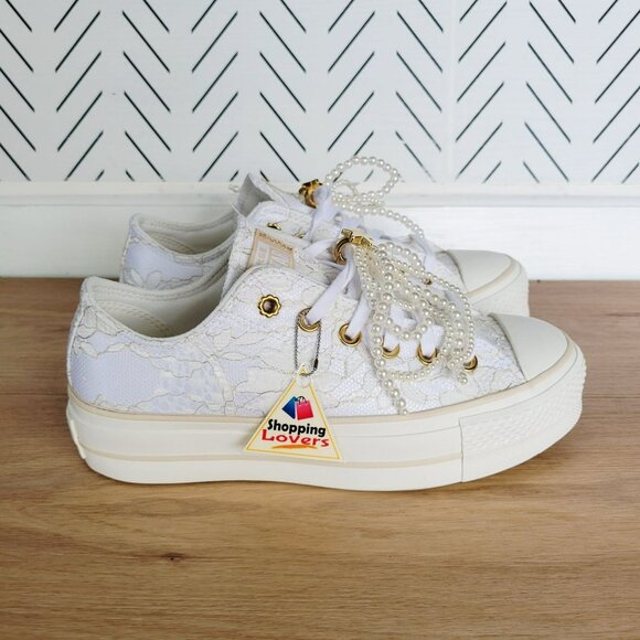 Converse Chuck Taylor Platform Pearls Lace 6.5 Women Shoes Party Sneaker A15197C - Picture 6 of 15